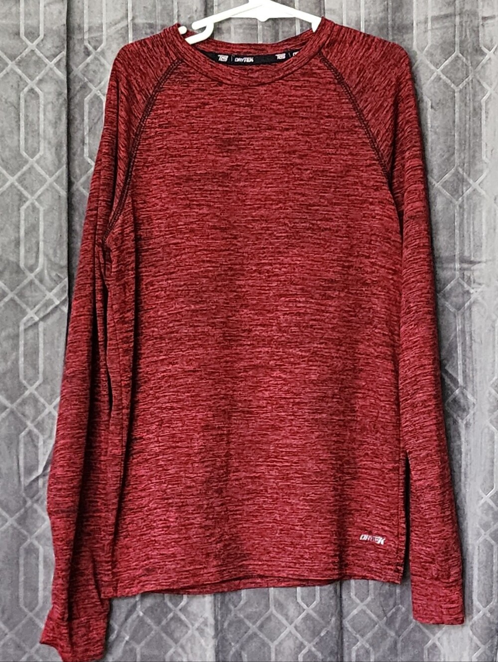 tek gear Red Heathered Long Sleeve DryTEK Performance Top